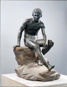 Statua in bronzo di Mercurio proveniente dalla Villa dei Papiri