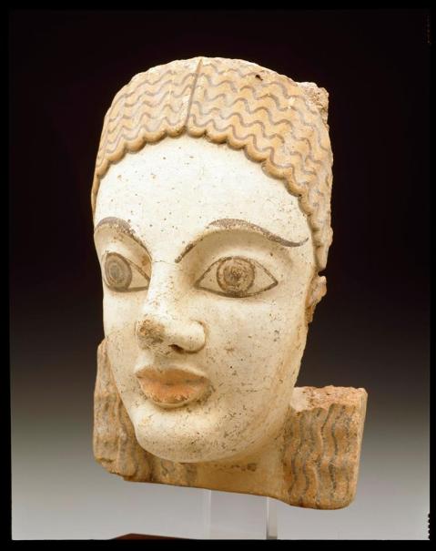 Antefissa etrusca del V secolo a.C. in terracotta policroma