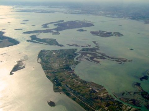 Il litorale di Jesolo ai limiti della laguna nord di Venezia
