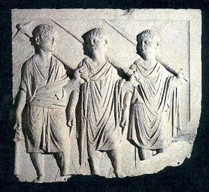 I "tre littori" nell'atrio del museo Concordiese