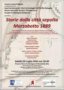La locandina dello spettacolo "Storie dalla città sepolta. Marzabotto 1889"