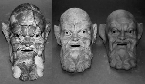 Alcuni mascheroni ritenuti dei falsi prodotti da Antonino Biondi