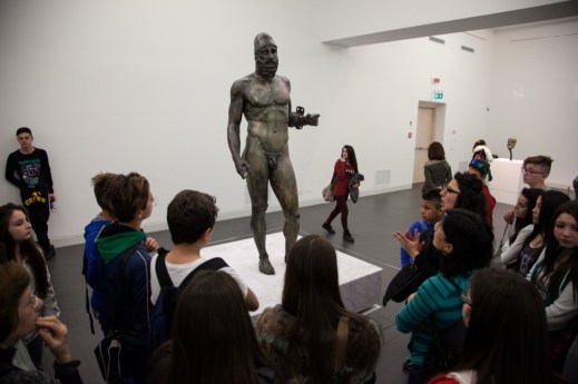 La sala a microclima controllato dove sono esposti i Bronzi di Riace nel museo della Magna Grecia