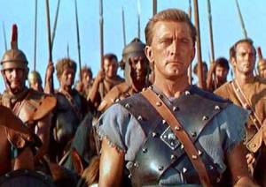 Un fotogramma del film "Spartacus" (1960) di Stanley Kubrick con Kirk Douglas