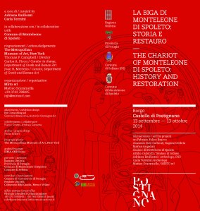 Il manifesto della mostra "La biga di Monteleone di Spoleto: storia e restauro"