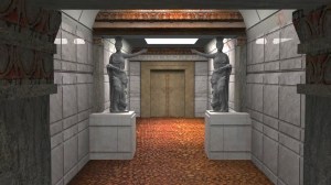 Una ricostruzione 3D della tomba: in fondo la stanza con la sepoltura