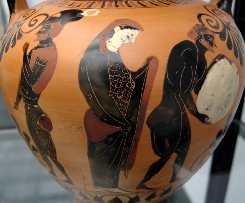 Scena di Nekyia: particolare di un vaso greco conservato allo  Staatliche Antikensammlungen di Monaco