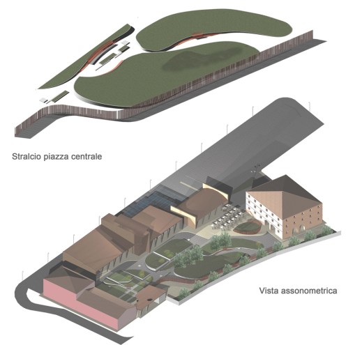Veduta assonometrica del progetto del nuovo museo Archeologico nazionale di Altino