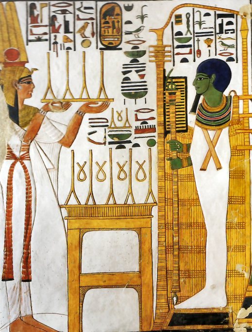 La regina Nefertari al cospetto di Osiride: affresco della tomba di Nefertari