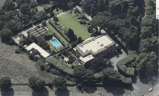 Una veduta dall'alto della tenuta di villa Wolkonsky sull'Esquilino a Roma