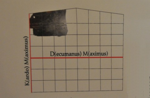La ricostruzione della tavola originale cui apparteneva il catasto A di Verona con la sua posizione nell'angolo alto sinistro