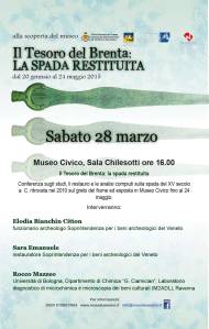 La locandina dell'incontro al museo civico di Bassano sulla spada restituita