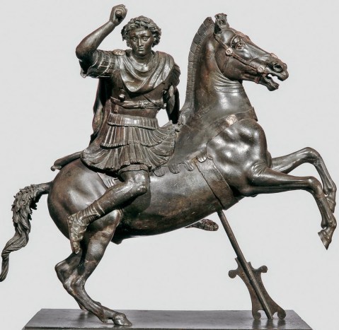 Statua equestre in bronzo di Alessandro Magno dal museo Archeologico di Napoli
