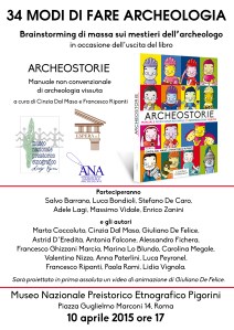 La locandina-invito della grande festa di Archeostorie al museo Pigorini di Roma