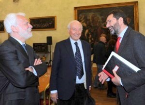 Paco Lanciano, Piero Angela e Ignazio Marino in Campidoglio a Roma