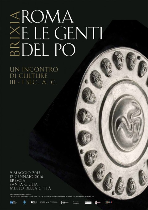 Manifesto della mostra "Brixia. Roma e le genti del Po" aperta al museo di Santa Giulia a Brescia