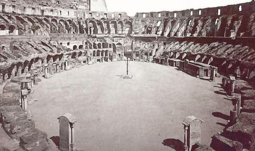 L'arena del Colosseo completa come si vedeva ancora nell'Ottcento
