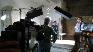 Alberto Angela durante le riprese di "Stanotte al museo Egizio" di Torino