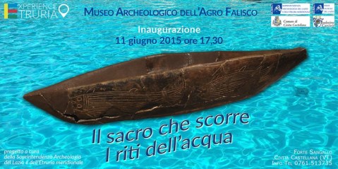 Il manifesto della mostra "Il sacro che scorre" a Civita Castelllana