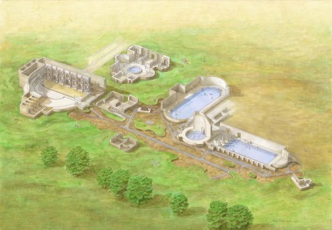 La ricostruzione del complesso termale neroniano scoperto nel 1780 da Giovan Antonio Dondi Orologio