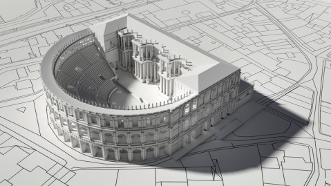 La ricostruzione 3D del Teatro dell’architetto Fabrizio Burtet Fabris basata sui disegni del Miglioranza 