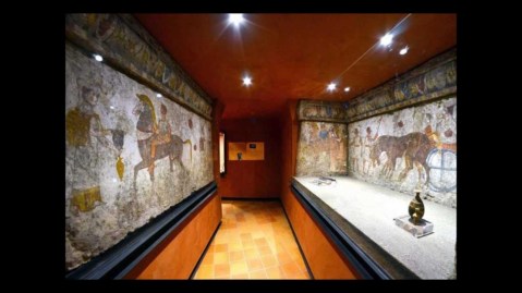 Una tomba sannitica ricostruita nel museo della Valle del Sarno