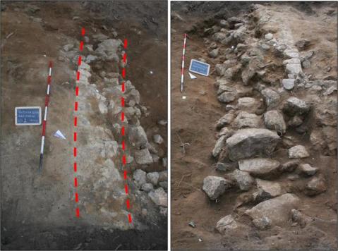 +++ANSA PROVIDES ACCESS TO THIS HANDOUT PHOTO TO BE USED SOLELY TO ILLUSTRATE NEWS REPORTING OR COMMENTARY ON THE FACTS OR EVENTS DEPICTED IN THIS IMAGE; NO ARCHIVING; NO LICENSING; NO TV+++ Una scoperta casuale che potrebbe cambiare la storia dell'archeologia: una struttura muraria, di forma ellittica, della lunghezza di 80 metri che farebbe pensare ad un anfiteatro romano destinato forse allo svolgimento di giochi tra gladiatori. E' quanto rinvenuto nelle scorse settimane, l'8 luglio, a Volterra (Pisa), sarebbe il più importante ritrovamento di un anfiteatro romano degli ultimi 100 anni. ANSA/UFFICIO STAMPA