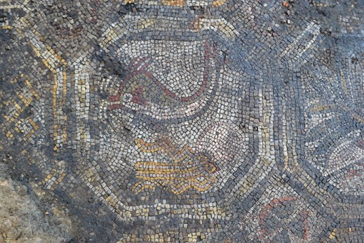 Ottagono musivo con figure animali dalla villa romana dell'Oratorio