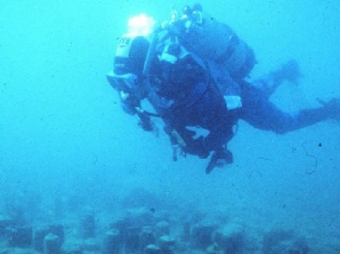 Un archeosub sul sito di una palafitta sui fondali del lago di Garda