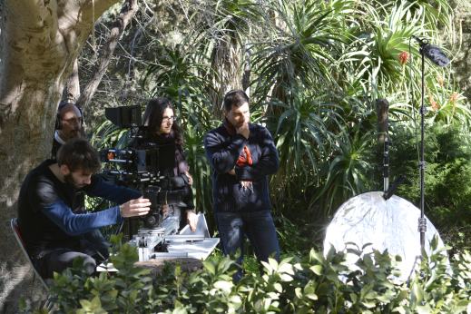 Un momento delle riprese del film "Tà gynaikeia. Cose di donne" premiato a Rovereto