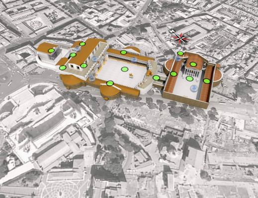 Una delle mappe interattive utilizzabili con la app "Imperial Fora"