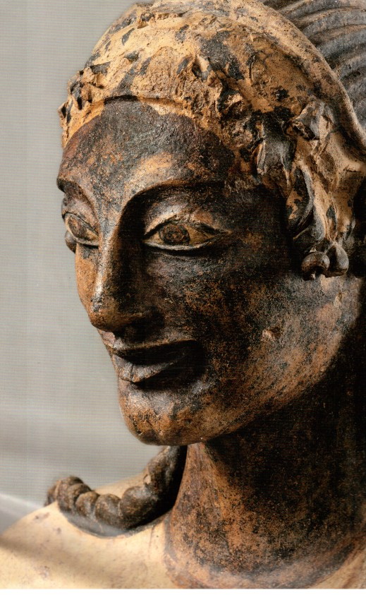 Particolare dell'Apollo di Veio proveniente dal santuario del Portonaccio