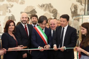 Il taglio del nastro del nuovo museo archeologico nazionale di Reggio Calabria alla presenza del premier Matteo Renzi