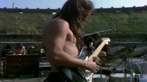 David Gilmour con i Pink Floyd nel 1971 a Pompei