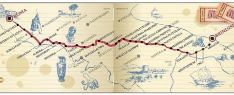 Il tracciato della via Appia voluta nel 312 a.C. dal censore Appio Claudio Cieco