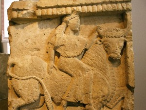 "Europa e il Toro" rappresentata su una piccola metopa dal tempio Y di Selinunte, conservata al Salinas di Palermo 