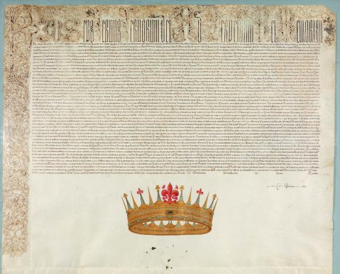 La bolla papale del 27 agosto 1569 con la quale Papa Pio V assegnava a Cosimo de Medici il titolo di Granduca di Toscana