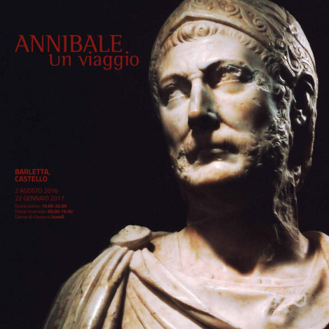 Il manifesto della mostra "Annibale. Un viaggio" al castello di Barletta fino al 22 gennaio 2017