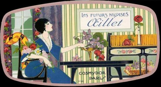 Un manifesto Liberty pubblicitario di un profumo