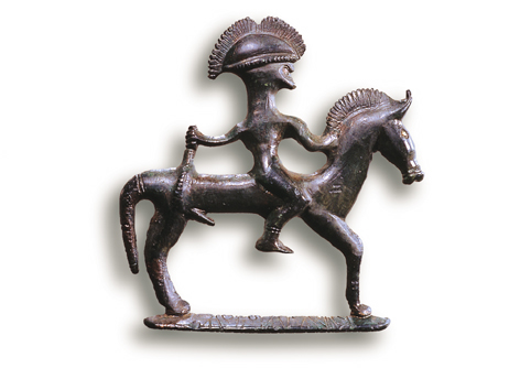 Bronzetto retico conservato nel museo Retico di San Zeno (Trentino)