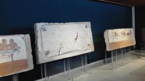 La tomba del tuffatore nella rinnovata sala Mario Napoli nel museo Archeologico nazionale di Paestum