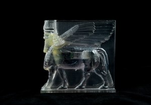 Un modello di ricostruzione digitale 3D del toro androcefalo di Nimrud