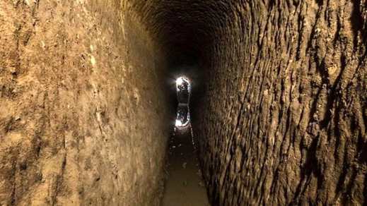 Il tratto di acquedotto romano "riscoperto" a Cupramontana, borgo in provincia di Ancona, nel cantiere del nuovo teatro comunale