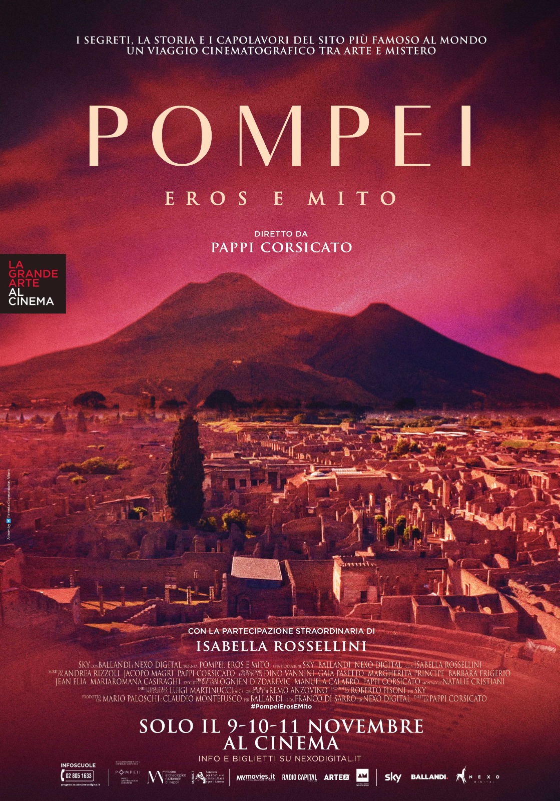 Arriva in anteprima esclusiva al cinema “Pompei. Eros e Mito” di Pappi  Corsicato, un viaggio indietro nel tempo di duemila anni tra miti e  personaggi che hanno reso immortale questo sito archeologico