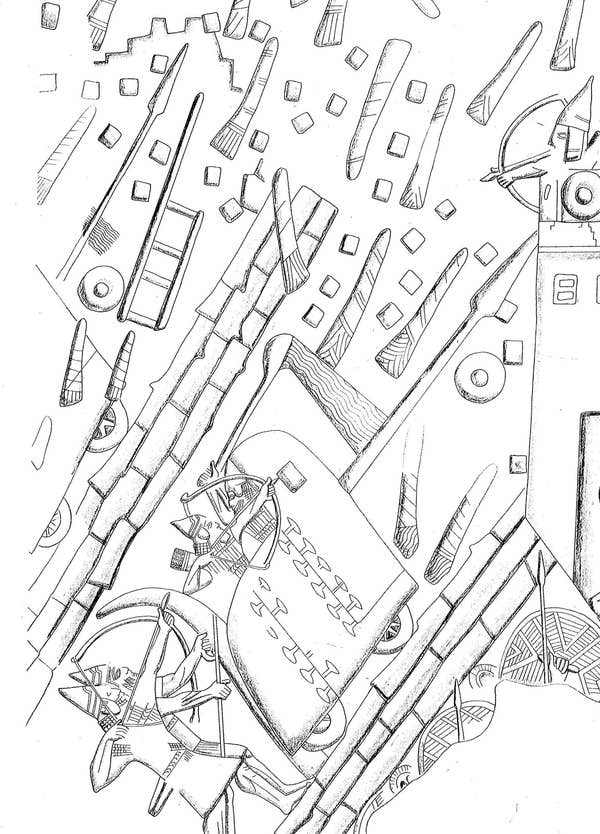 israele_lachish_assalto-col-carro-su-rampa-da-palazzo-sennacherib_grafica-rilievo_foto-judith-dekel