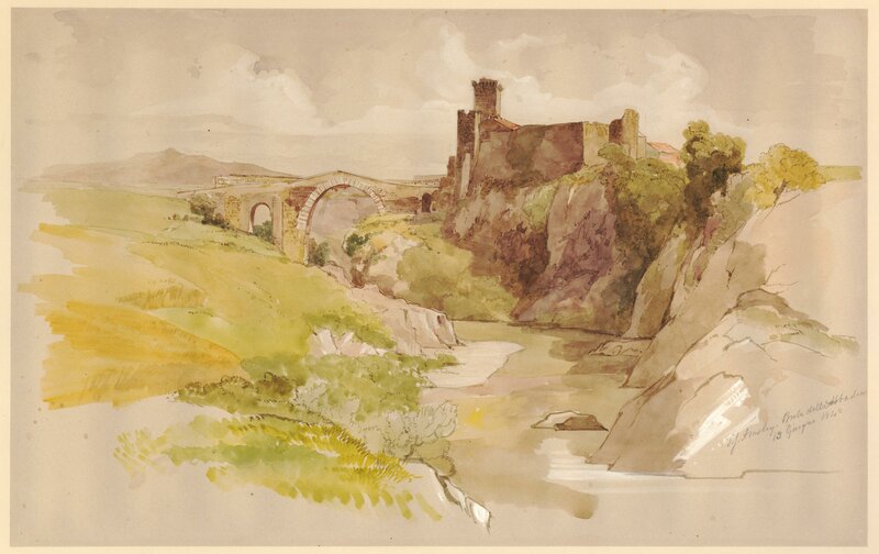 roma_cronache-vulcenti_ecole-francaise-roma_acquarello-vulci-badia_trustees-british-museum