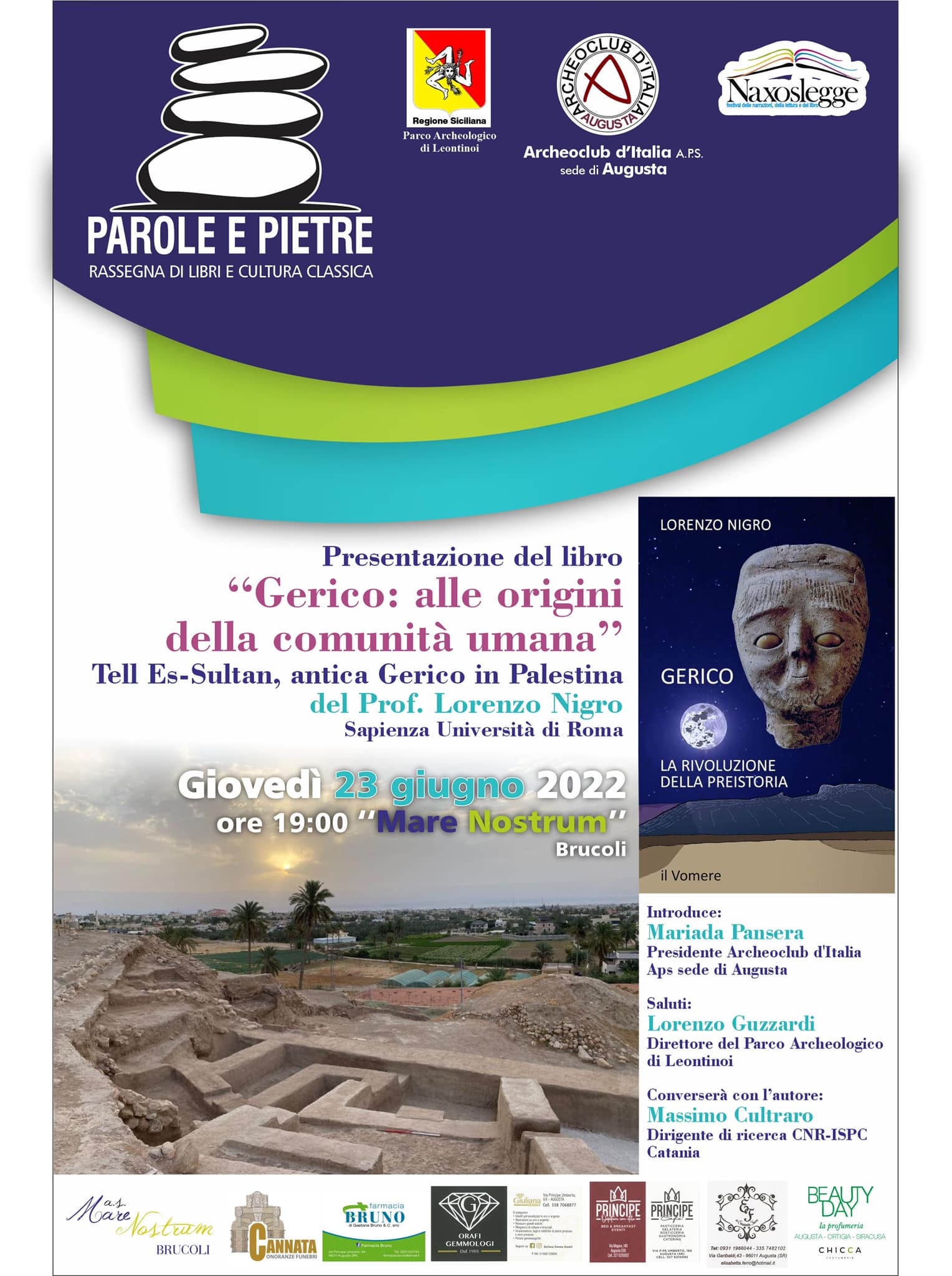 augusta_brucoli_parole-e-pietre_libro-gerico-alle-origini-della-comiunità-umana_locandina