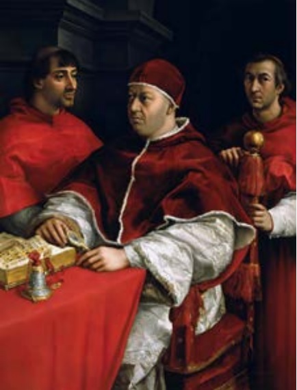 firenze_uffizi_papa-leone-X-con-i-cardinali-Giulio de' Medici e Luigi de' Rossi_di-raffaello-sanzio