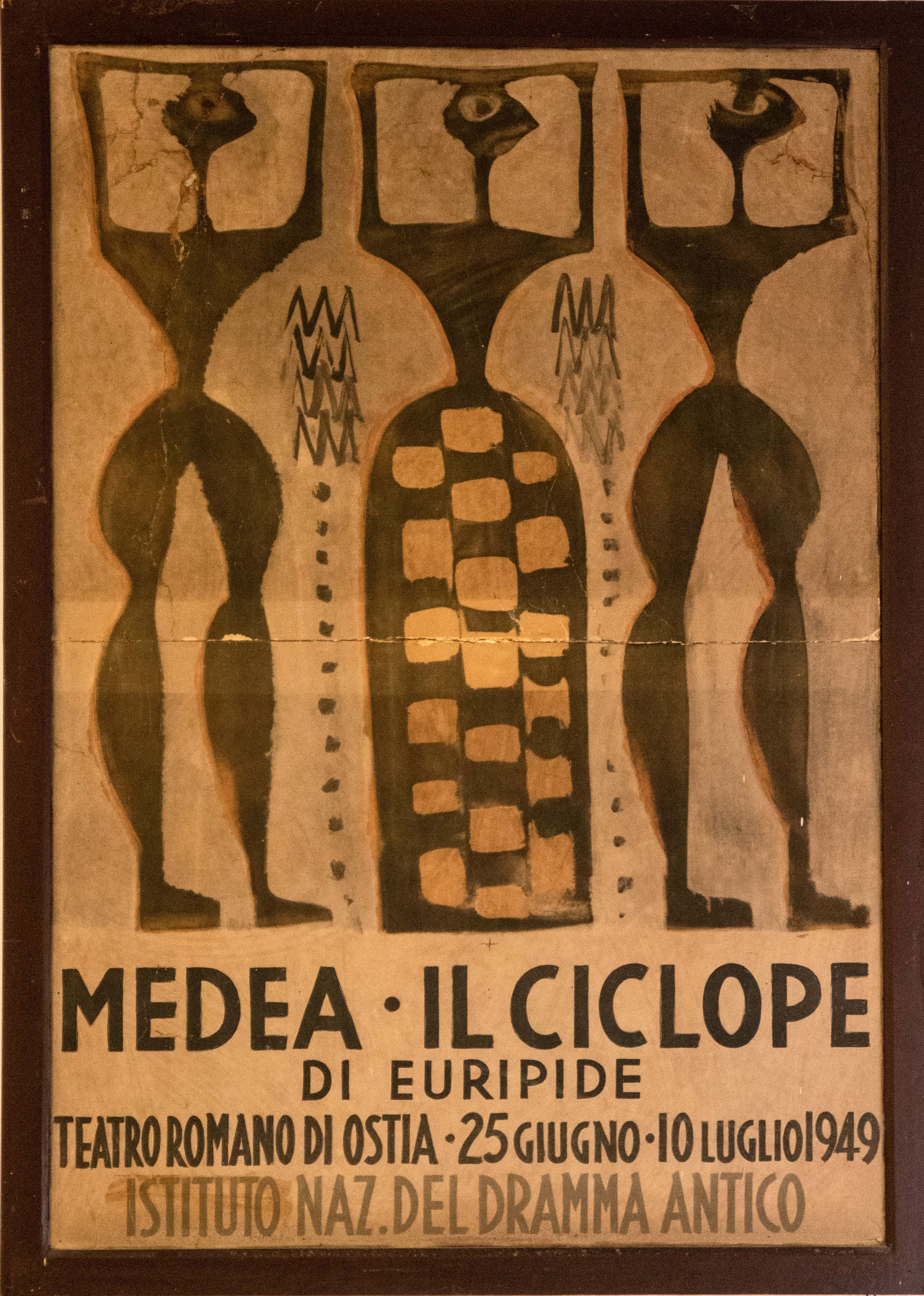 ostia-antica_parco_mostra-chi-è-di-scena_manifesto-sironi_1949_foto-afi-archivio-fondazione-inda