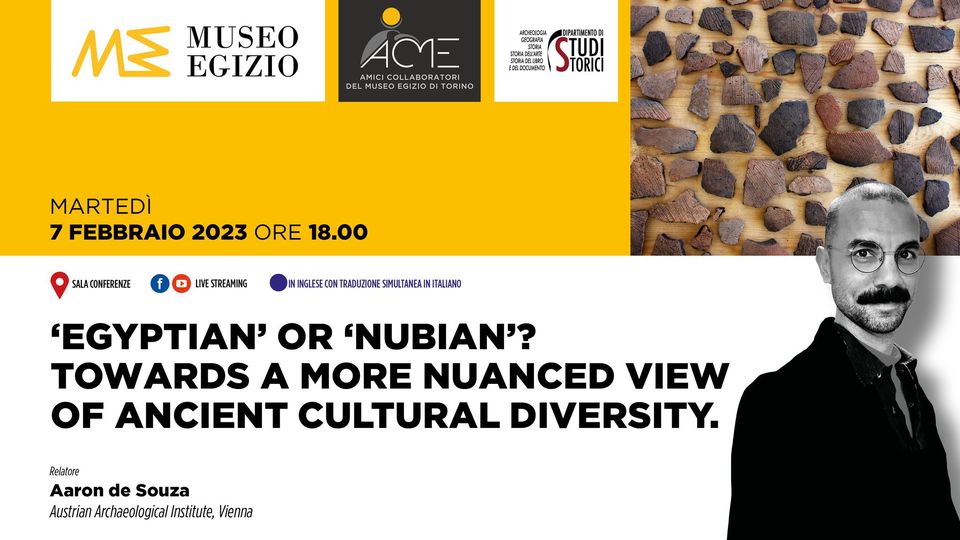 torino_egizio_conferenza-egyptian-or-nubian_aaron-de-souza_locandina